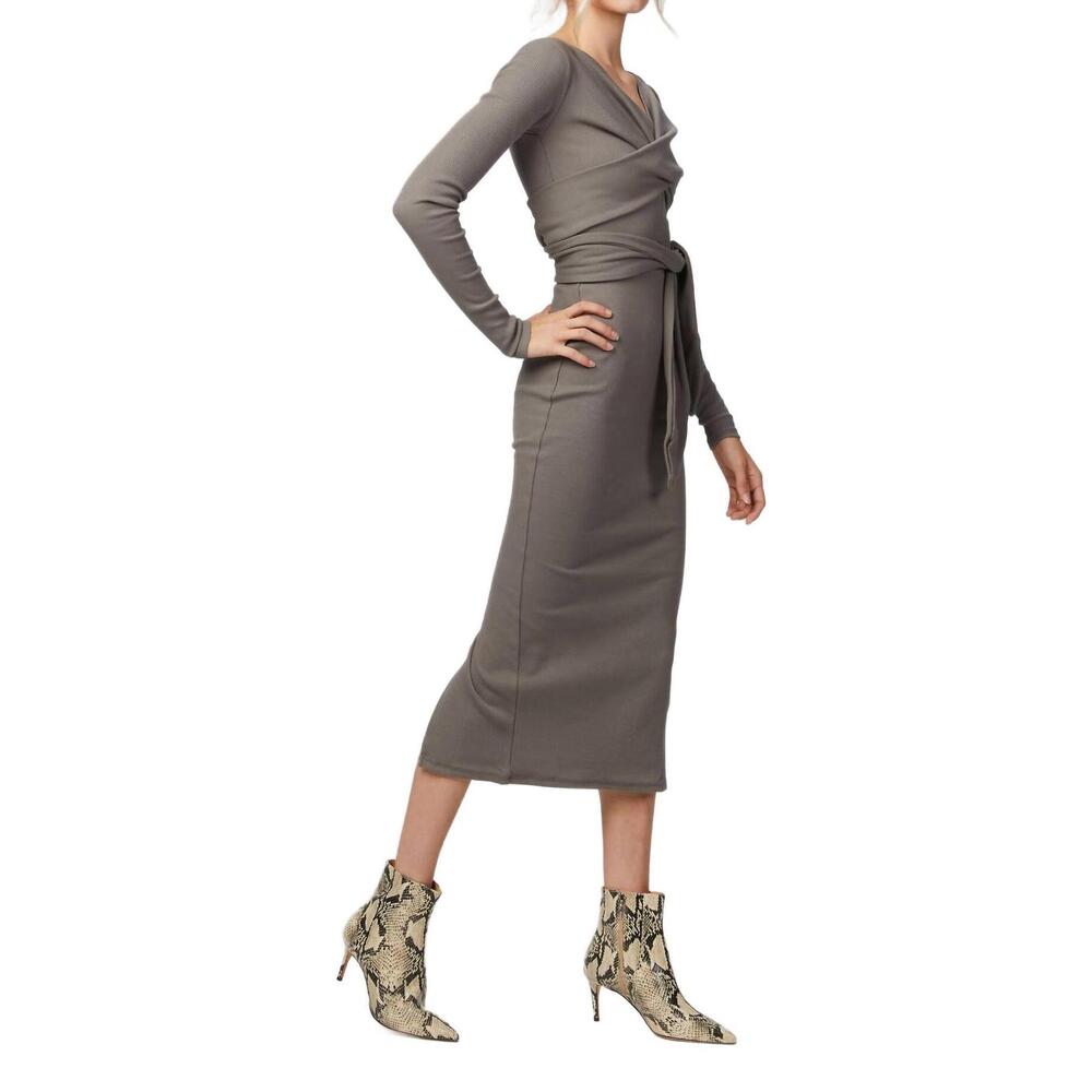 NEW THE LINE BY K saloma ii wrap dress in grey - Picture 4 of 6